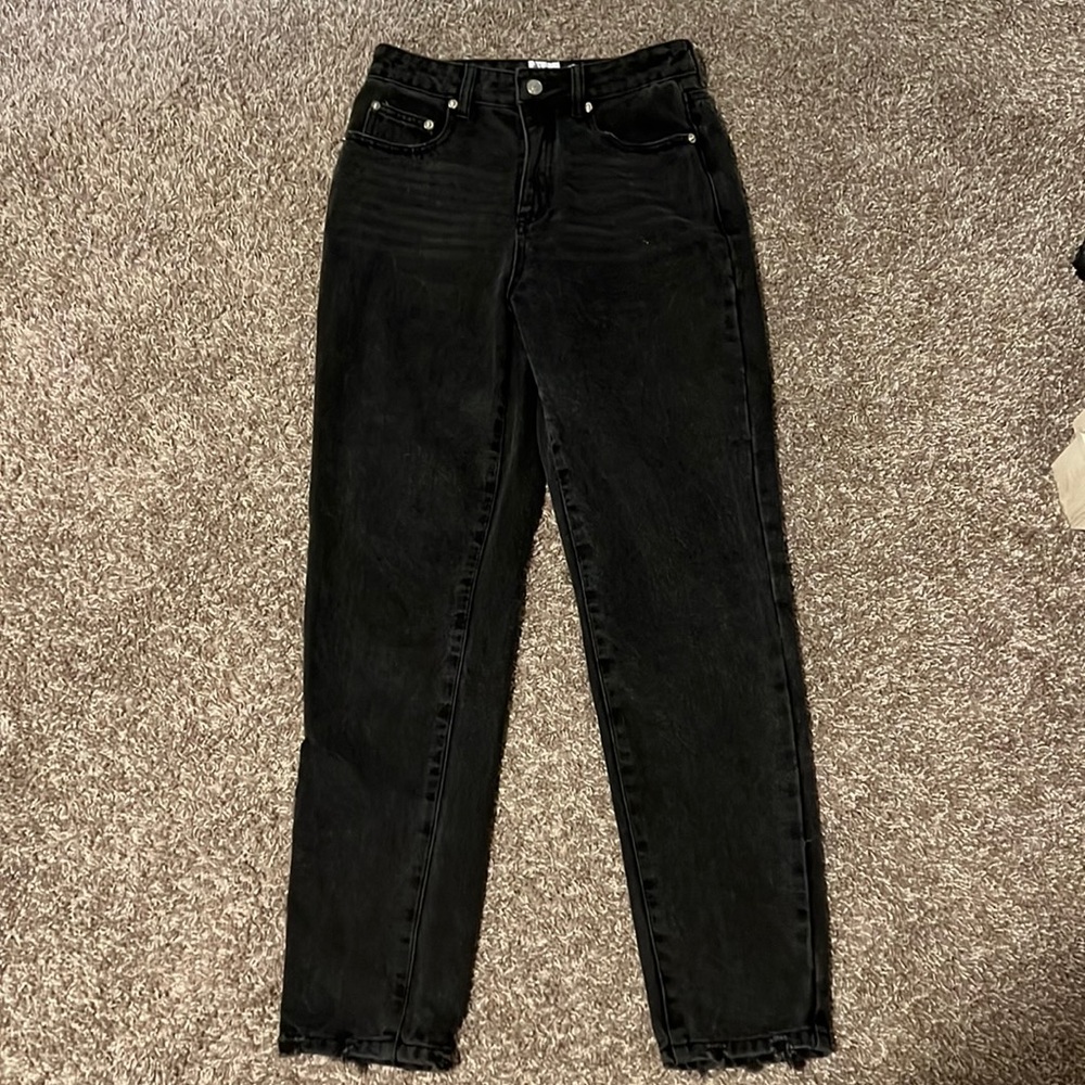 Princess Polly black straight leg jeans